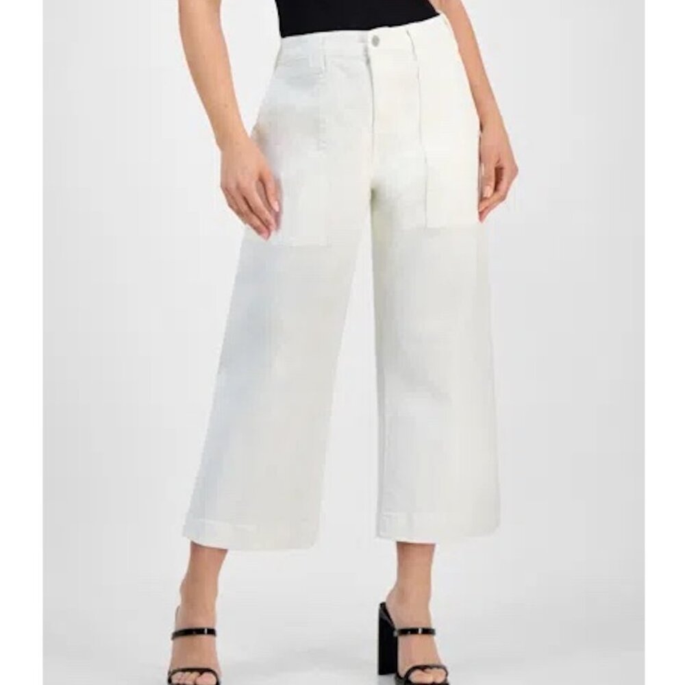 New w/Tags - Liverpool Stride High Rise Wide Leg Crop Jeans in Bone White, 14P